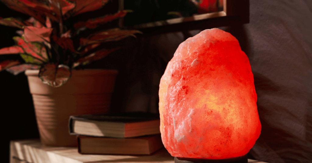 Salt Lamp placed on an elevated spot